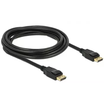 Delock - DisplayPort kabelis - DisplayPort (kištukas) į DisplayPort (kištukas) - 3 m - su užraktu - juodas
