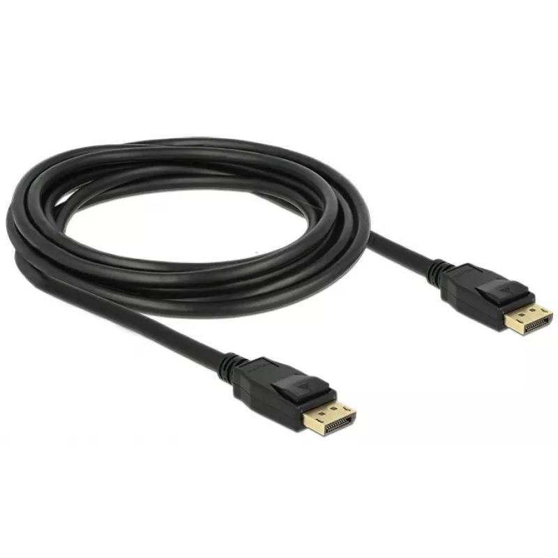 Delock - DisplayPort kabelis - DisplayPort (kištukas) į DisplayPort (kištukas) - 3 m - su užraktu - juodas