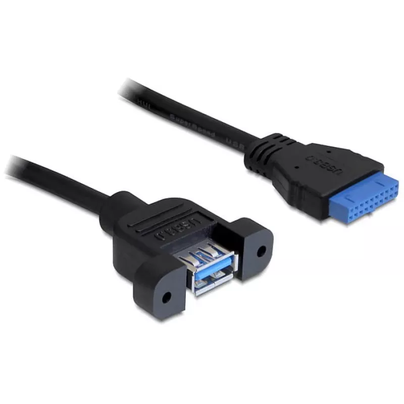 USB 3.0 F/F laidas DeLOCK 83118 0,5 m juodas