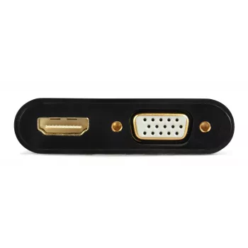 HDMI į VGA adapteris GEMBIRD A-HDMIM-HDMIFVGAF-01, HDMI kištukas į VGA išvestį, 0,15 m, juodas