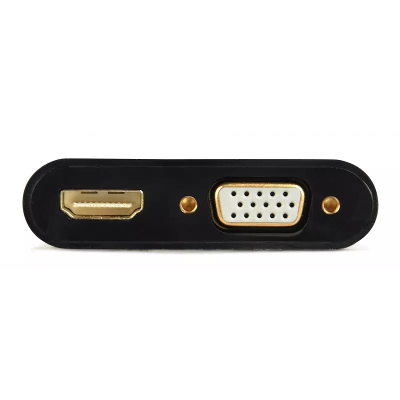 HDMI į VGA adapteris GEMBIRD A-HDMIM-HDMIFVGAF-01, HDMI kištukas į VGA išvestį, 0,15 m, juodas