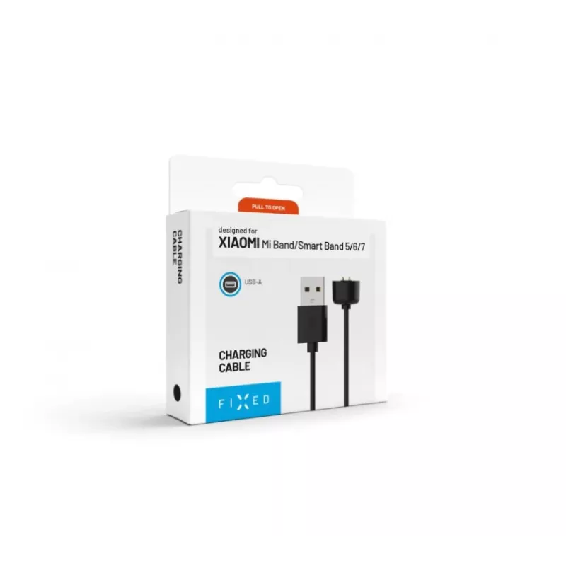 FIXED įkrovimo laidas, skirtas Xiaomi Mi Band 5/6/7 — USB-A į patentuotą jungtį, 1 m