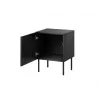 Naktiniai staliukai Cama Meble SIENA rinkinys iš 2, 44.5×40×59 cm, juodi matiniai, MDF ir medžio drožlių plokštė