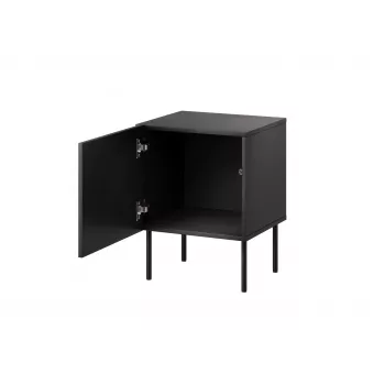 Naktiniai staliukai Cama Meble SIENA rinkinys iš 2, 44.5×40×59 cm, juodi matiniai, MDF ir medžio drožlių plokštė