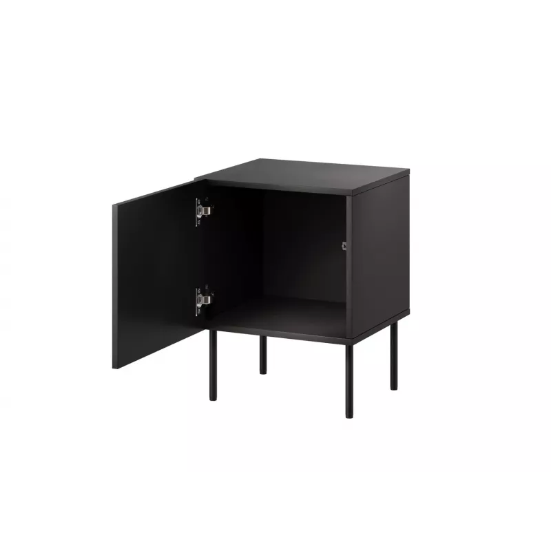 Naktiniai staliukai Cama Meble SIENA rinkinys iš 2, 44.5×40×59 cm, juodi matiniai, MDF ir medžio drožlių plokštė