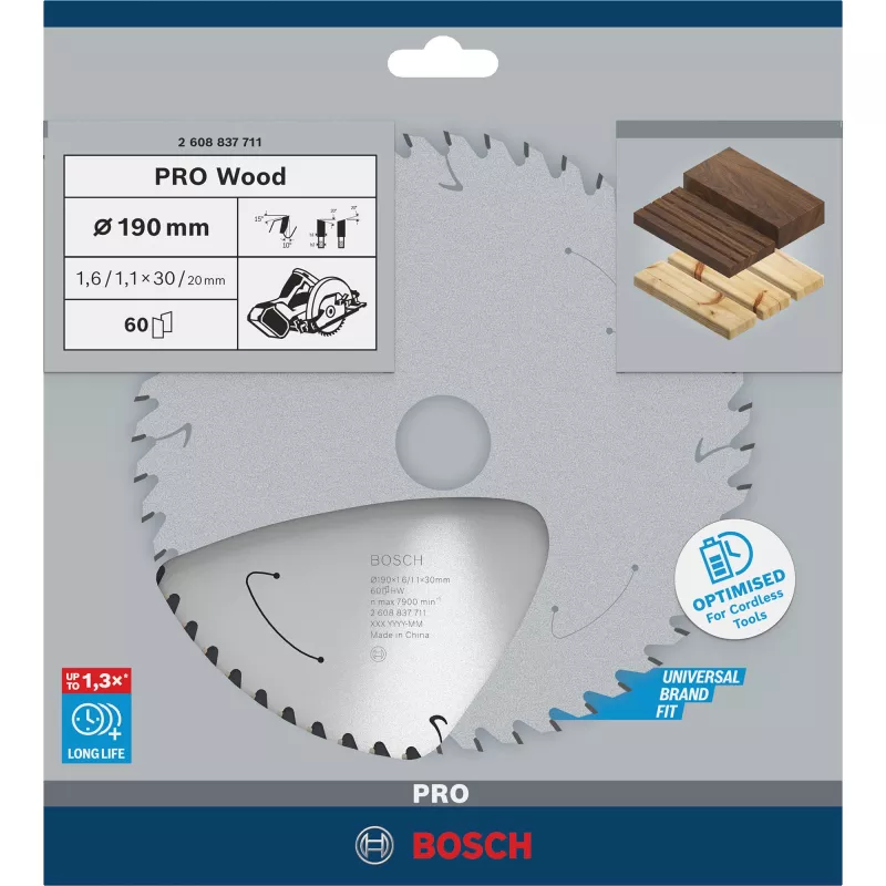 Bosch 2608837711 diskinis pjūklo diskas, 190 mm