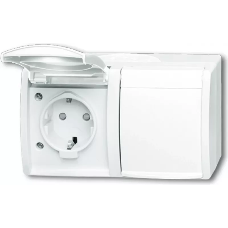 BUSCH JAEGER 2084-0-0723 - CEE 7/3 - 2P+E - Balta - IP44 - 250 V - 16 A