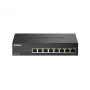 Nevaldomas komutatorius D-Link DMS-108P/E 8 prievadų 2,5G PoE++ 40 Gbit/s
