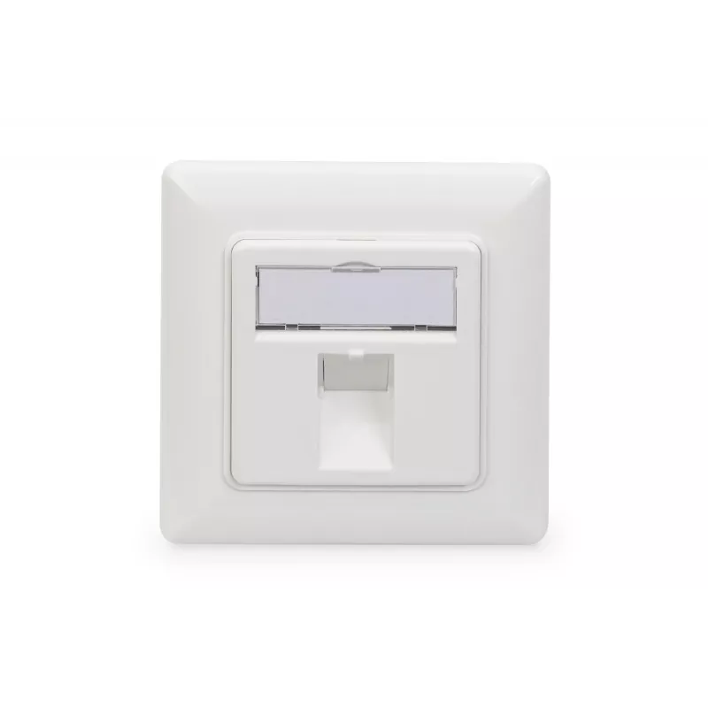 Digitus | Sieninė plokštė Keystone moduliams, vokiško tipo, vidurinė plokštelė 50x50 mm, rėmelis 80x80 mm | DN-93811