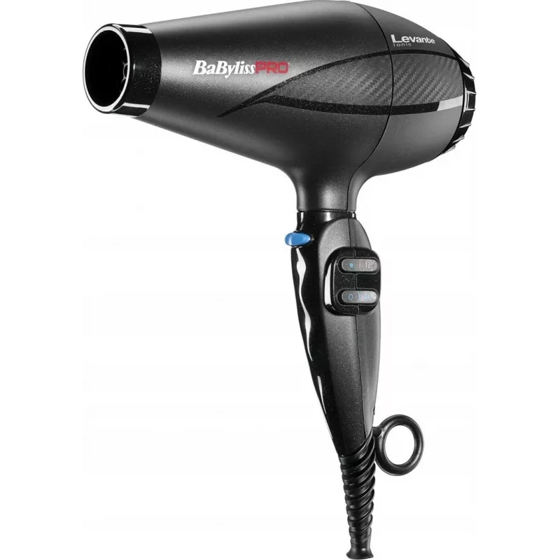 Plaukų džiovintuvas BaByliss PRO Levante 2100 W, AC variklis, joninė technologija, 2 šilumos/2 greičiai, juodas