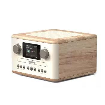 Pure Classic C-D4 skaitmeninis radijas baltas/ąžuolas DAB+ FM internetinis radijas Bluetooth 15W