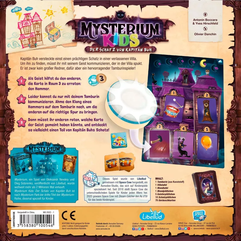 Mysterium Kids: kapitono Buh lobis, stalo žaidimas