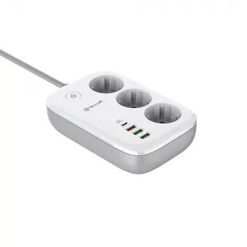 Maitinimo lizdas Tellur TLL331521 išmanusis WiFi maitinimo lizdas su 3 lizdais, PD 30W, QC 18W