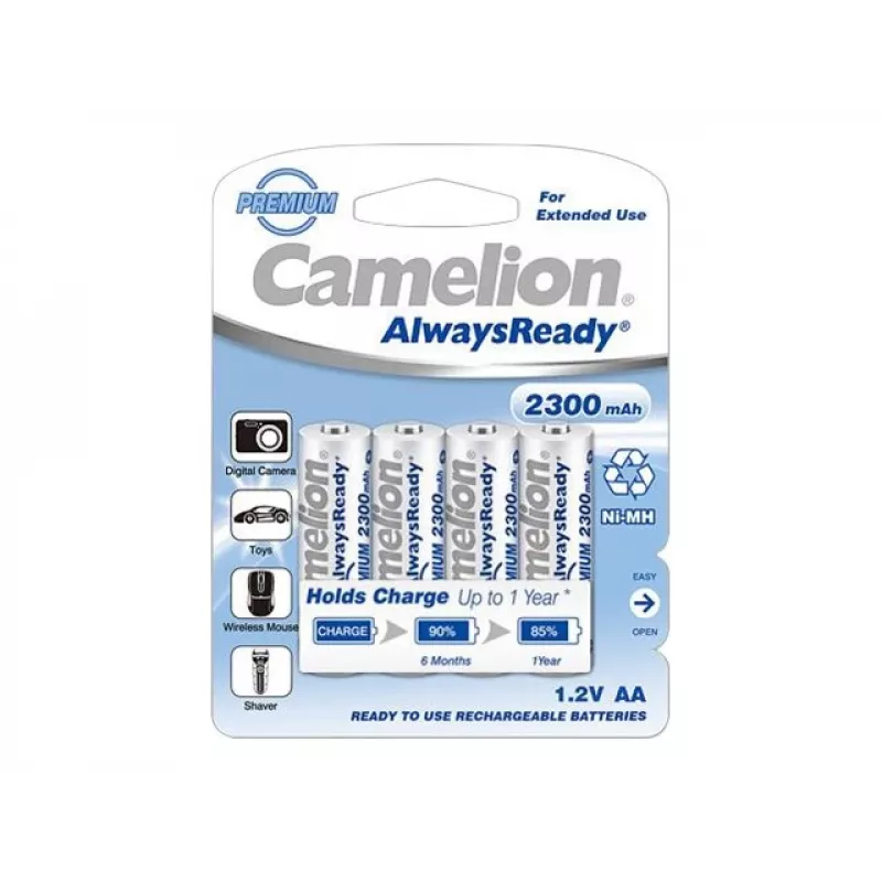 Camelion | AA/HR6 | 2300 mAh | AlwaysReady Įkraunamos baterijos Ni-MH | 4 vnt.