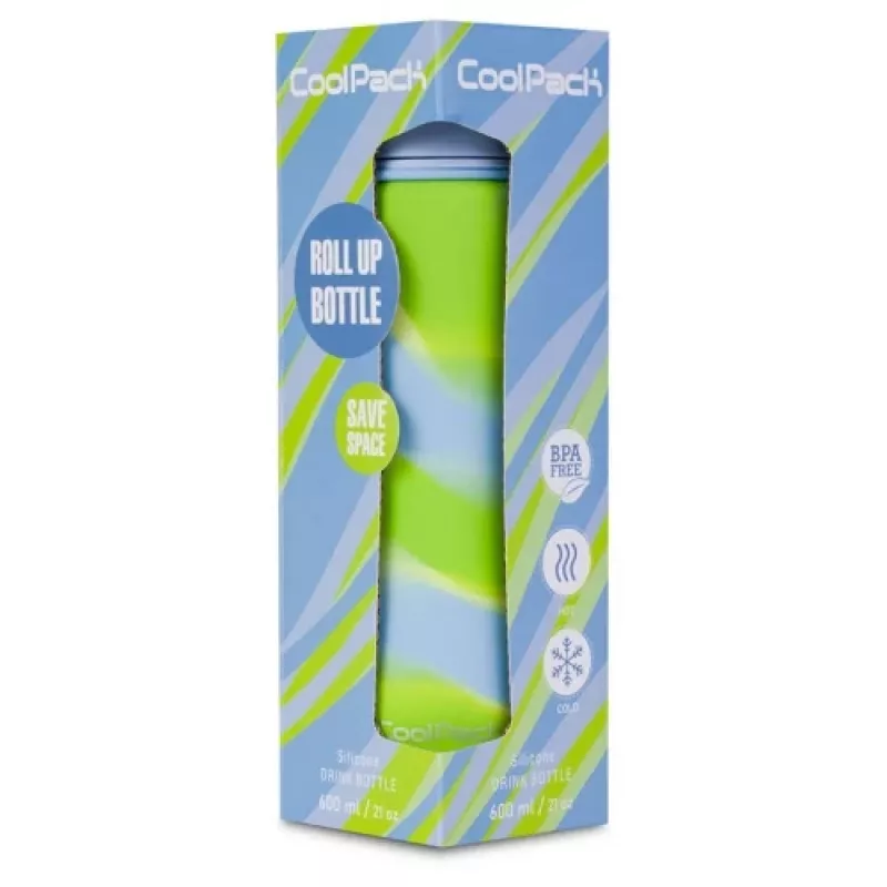 Sportinis vandens butelis cool pack silikoninis vandens butelis Z14770 600 ml mergaitėms mėlynas