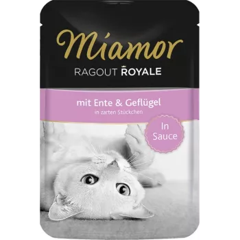 Šlapias kačių maistas Miamor Ragout Royale 74072 antienos suaugusioms katėms 100 g, be sojų, pakelis