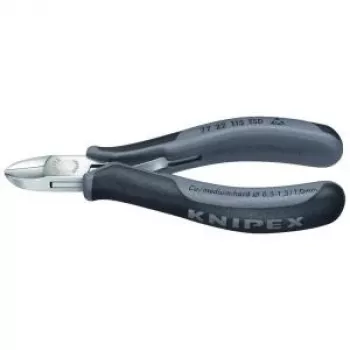 Knipex elektronikos šoniniai krapštukai, ilgis 115 mm, 2 forma su nuožulna, be veidrodinio poliravimo