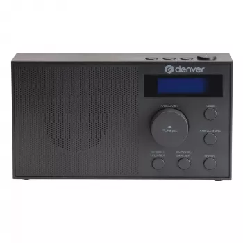 Radijas DENVER DAB-51B — kompaktiškas skaitmeninis DAB+/FM/AM radijas, juodas
