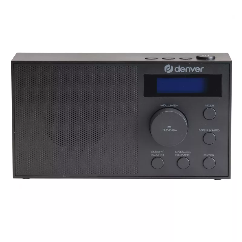 Radijas DENVER DAB-51B — kompaktiškas skaitmeninis DAB+/FM/AM radijas, juodas
