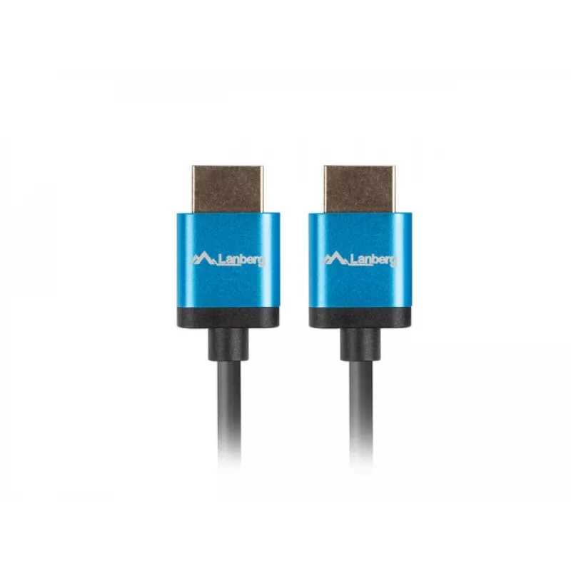 HDMI laidas LANBERG CA-HDMI-22CU-0018-BK 1,8 m — HDMI Type A į A, HDMI 2.0, 18 Gbit/s, ARC, paauksuoti kontaktai