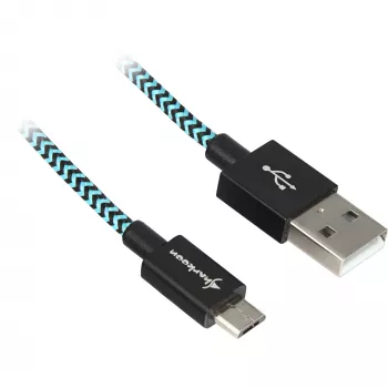 USB A į B laidas Sharkoon 0,5 m su aliuminio pynute