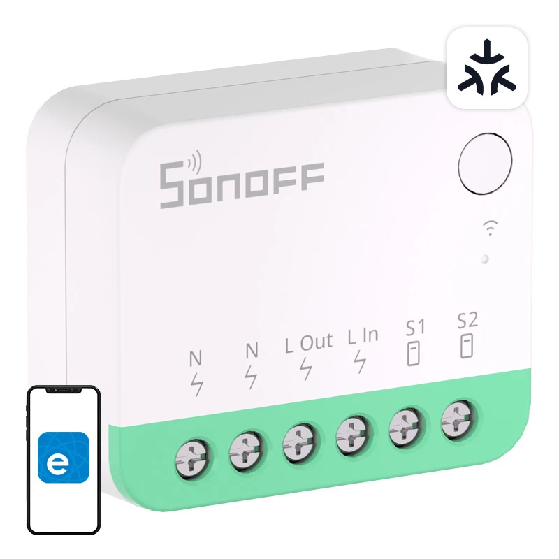 Sonoff MINIR4M Matter išmanusis WiFi mini jungiklis (HomeKit, SmartThings, Home Assistant).