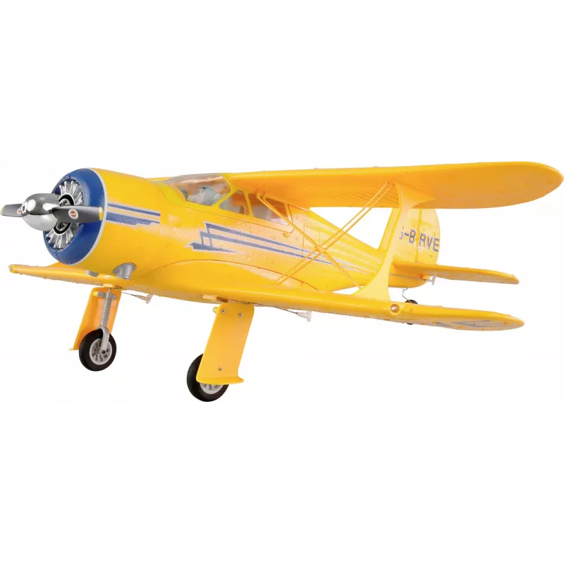 RC lėktuvas Amewi AMXFlight Beech D17s 3D/6G RTF — geltonas, paruoštas skrydžiui modelis