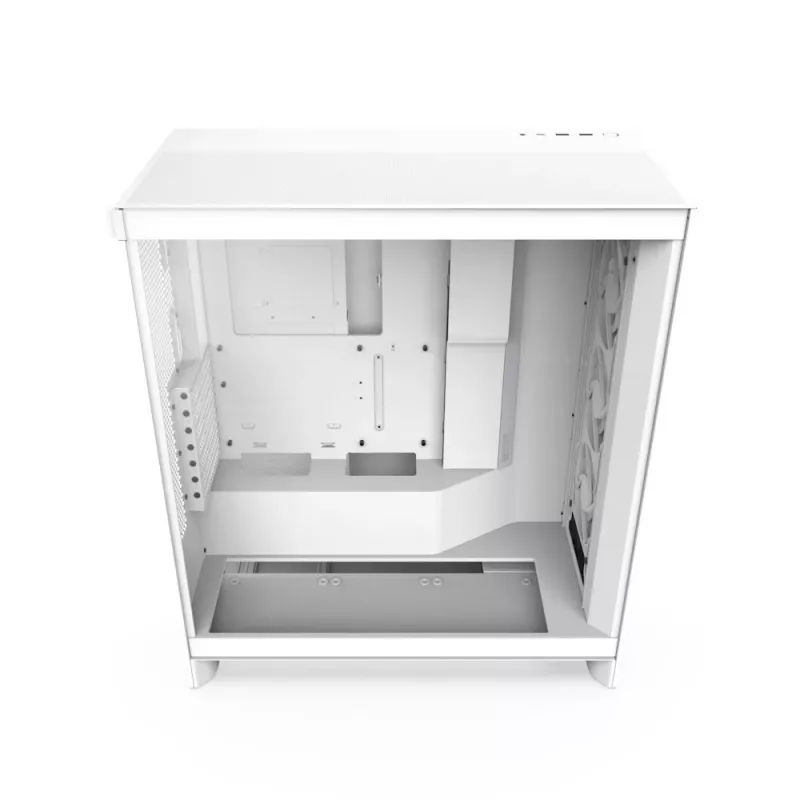 PC korpusas NZXT H7 Flow RGB Midi Tower baltas — grūdintas stiklas, EATX, priekyje 3×120 mm, USB-C