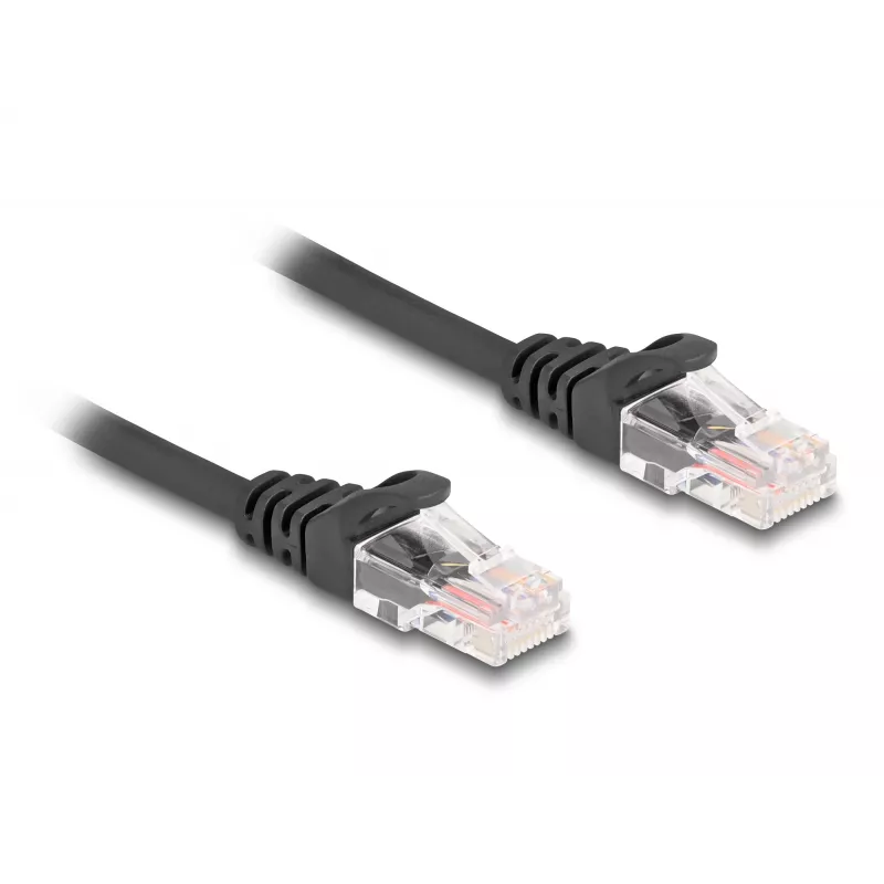 Tinklo kabelis DeLOCK RJ45 spiralinis kabelis kištukas–kištukas Cat.5e 2 m juodas