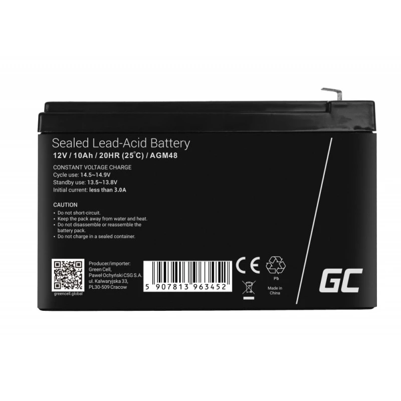 Green Cell AGM48 UPS baterija Sandari švino rūgštinė (VRLA) 12 V 10 Ah