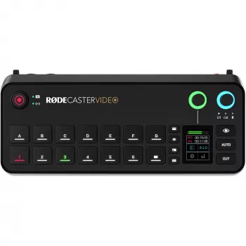 Rode RØDECaster Video vaizdo ir garso gamybos pultas, iki 6 vaizdo šaltinių, du pirminiai stiprintuvai, du vidiniai belaidžiai imtuvai