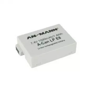 Ansmann A-Can LP-E8 - Kameros baterija Li-Ion 1000 mAh - skirta Canon EOS 550, 600, 650, 700, Kiss X4, Kiss X5, Rebel T2i, Rebel T3i, Rebel T4i, Rebel T5i