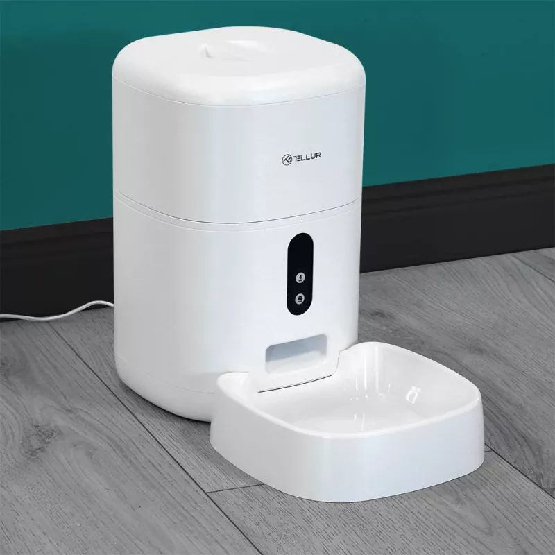 Automatinis gyvūnų šėryklos „Tellur TLL331461“ su UltraHD kamera, 4 l, balta