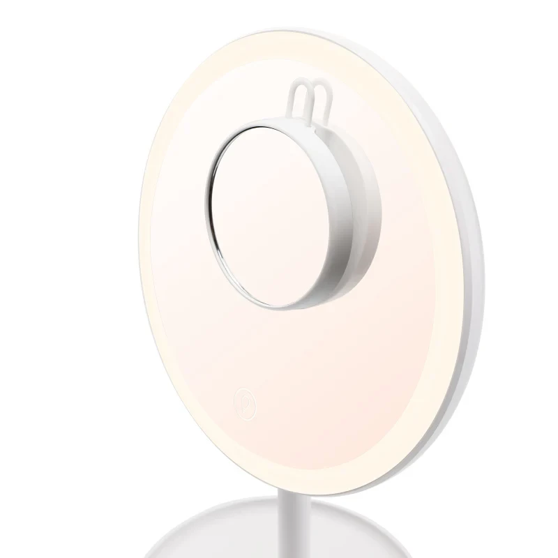 Laisvai pastatomas LED veidrodis makiažui ETA Fenité apvalus 20 cm, jutiklinis valdymas, USB, įmontuota LiPo baterija