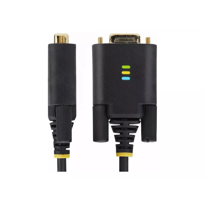 StarTech.com 4 m dviejų prievadų USB–serijinė sąsaja adapterio kabelis, keičiami DB9 varžtai/veržlės, COM išsaugojimas, USB-A į DB9 RS232, FTDI, 4 lygio ESD apsauga, Windows/macOS/ChromeOS/Linux – tvirta TPE konstrukcija