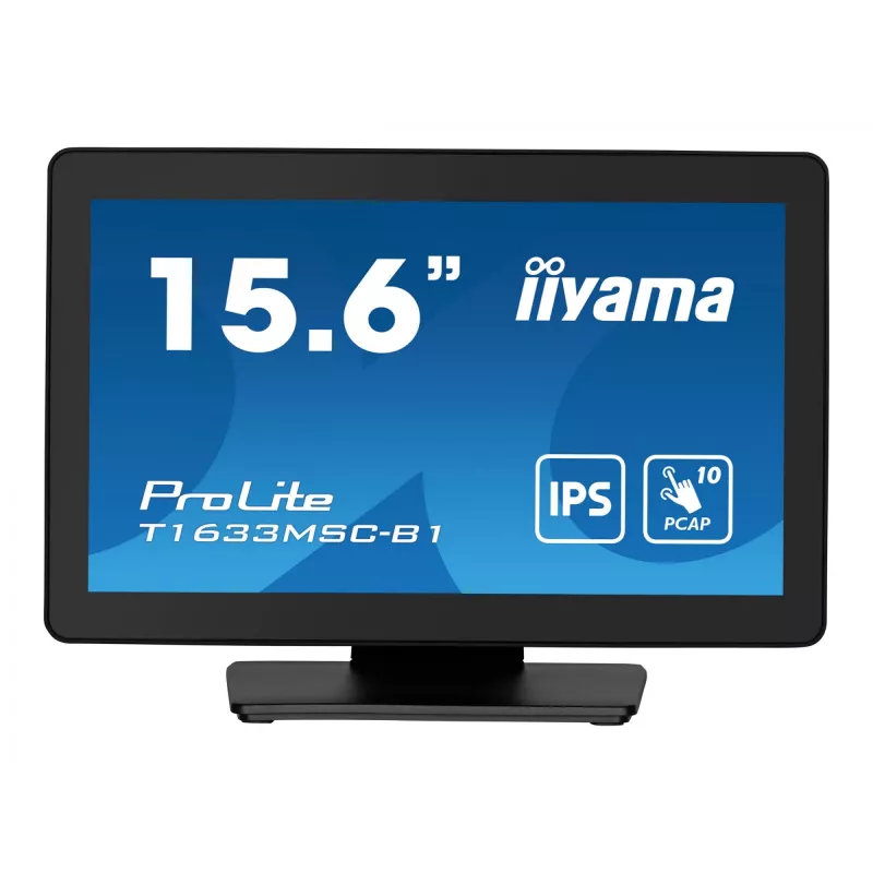 Monitorius iiyama ProLite T1633MSC-B1, 39,6 cm (15,6 colio), 1920 x 1080 pikselių, Full HD, LCD, jutiklinis, juodas