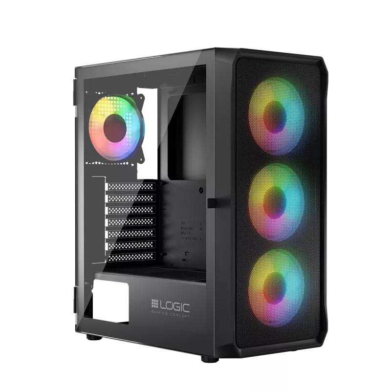Kompiuterio korpusas Logic Concept Portos ARGB ATX juodas