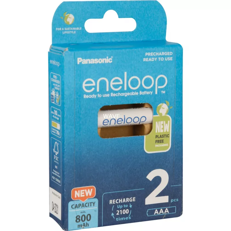 Įkraunamos baterijos PANASONIC ENELOOP AAA 800 mAh 2 vnt. (BK-4MCDE/2CP)