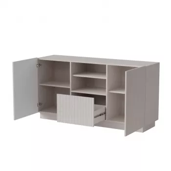 Komoda Cama LIVERTI 150x42x78 cm, kašmyro spalvos, 1 stalčius, medienos drožlių plokštė