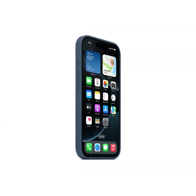 Silikoninis dėklas su MagSafe, skirtas iPhone 16 Pro – Džinsinis