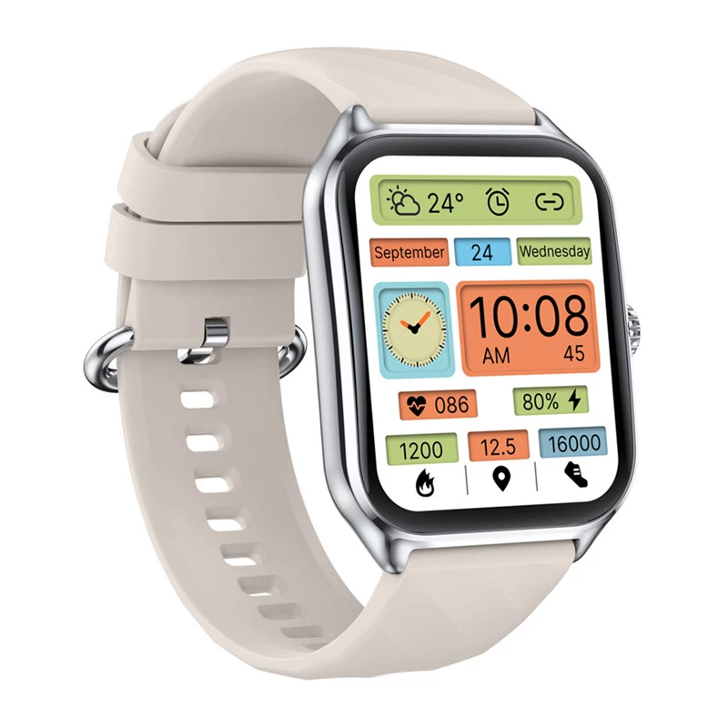 Išmanusis laikrodis Zeblaze GTS 4 — 1,94 colio (4,93 cm) AMOLED 466×466 pikselių, jutiklinis ekranas, Wi‑Fi, metalinis korpusas, silikoninis dirželis (balta)