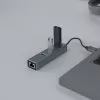 SAVIO USB-A šakotuvas su RJ-45 Gigabit Ethernet AK-57 — 3× USB-A + RJ-45, USB 3.2 Gen 1 Micro‑B prieglobos prievadas, 5 Gbit/s, 4 prievadai, pilkas