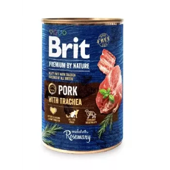 Šlapias šunų maistas Brit Premium by Nature su kiauliena ir trachėja 400 g, be grūdų, visoms veislėms ir amžiams