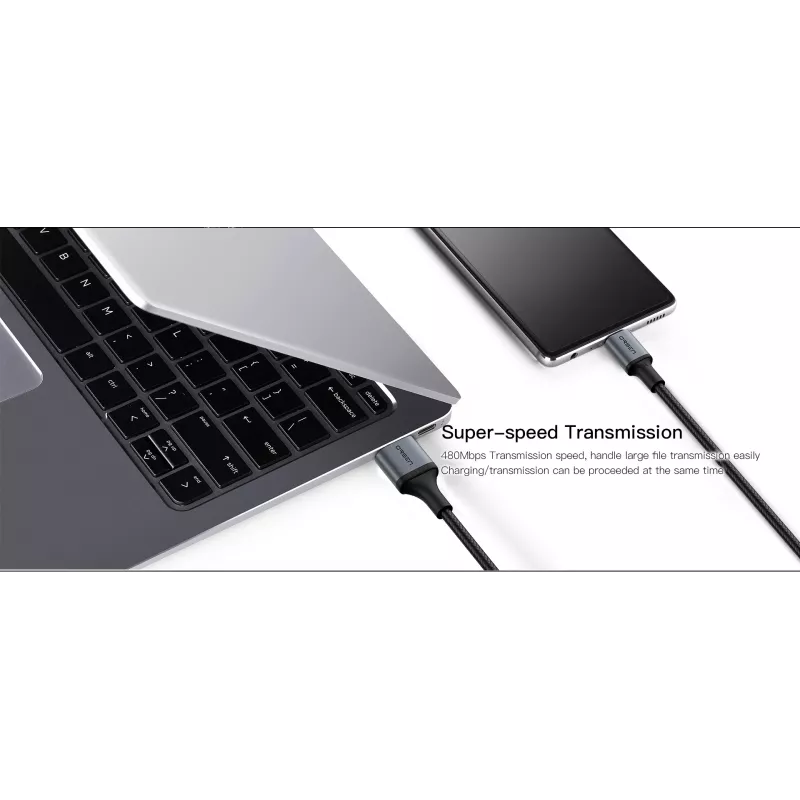 USB Type-C 2-in-1 laidas Orsen S8, 5A, 1,5 m (greitas įkrovimas / duomenys)
