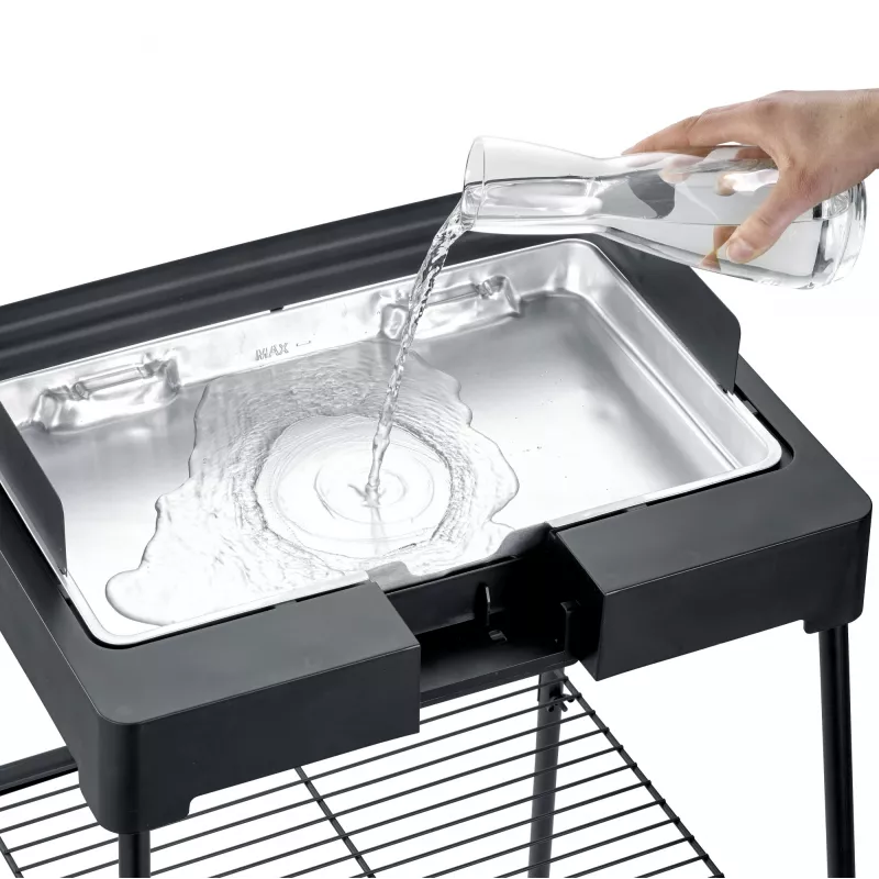 Elektrinė kepsninė Severin PG 8568 2200 W juoda stačiakampio formos kepimo paviršiumi