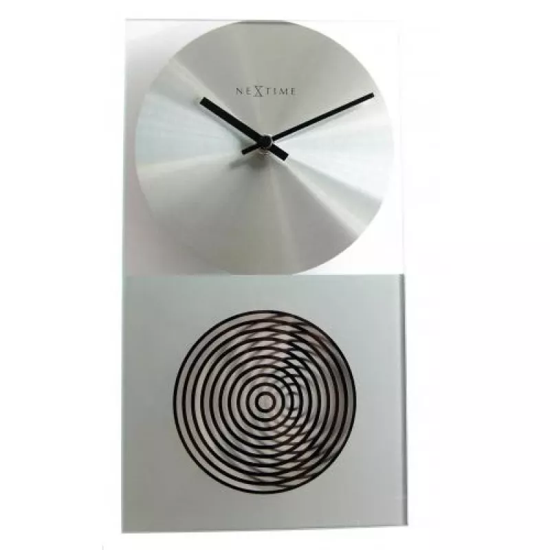 NeXtime klok 3028 OP Laikrodis, 16x30.2 cm, Sieninis, Stiklas, Sidabrinis