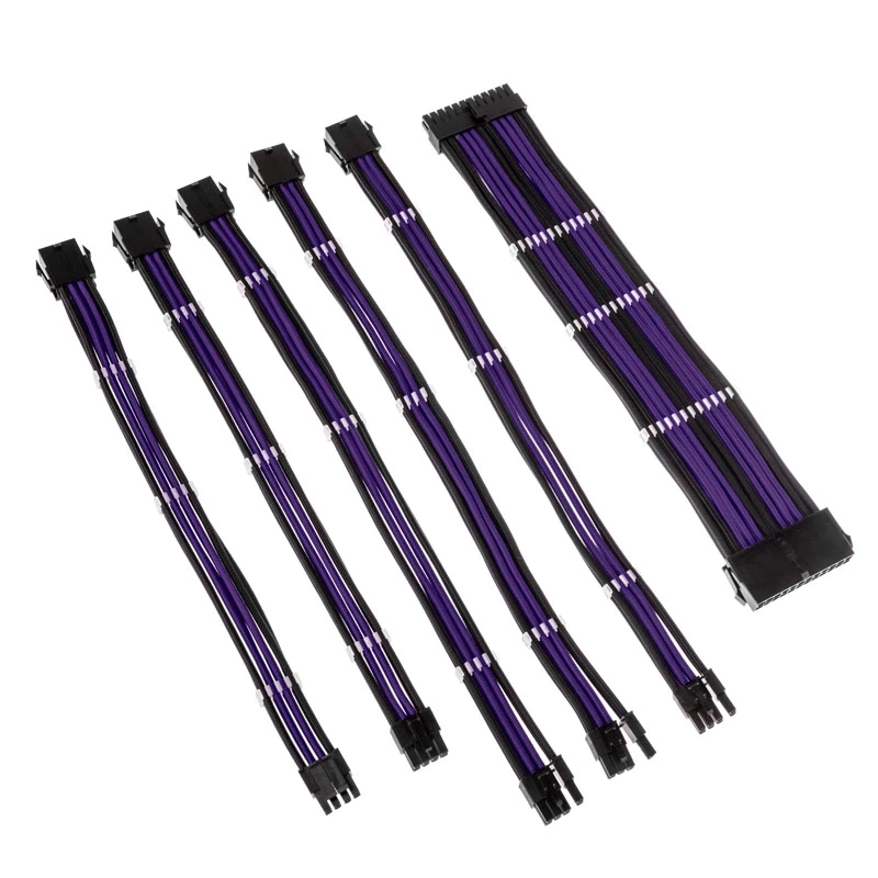 Kolink Core Adept supintas kabelio ilginimo rinkinys - Jet Juoda/Titan Purple