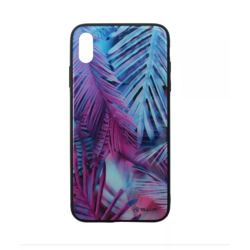 Apsauginis stiklo dėklas-įmautė Tellur, skirtas iPhone XS Max, su margintu palmių raštu