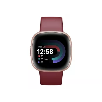 Versa 4 | Išmanusis laikrodis | NFC | GPS (palydovinis) | AMOLED | Jutiklinis ekranas | Veiklos stebėjimas 24/7 | Atsparus vandeniui | Bluetooth | Wi-Fi | Burokėlių sulčių/Vario rožės spalva
