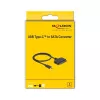 DeLOCK 63803 laido jungties adapteris USB C 22 kontaktų SATA juodas 0,5 m